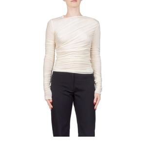 NEW AGOLDE women's tania twist tee in oat milk